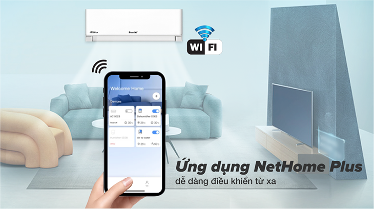 Các công nghệ nổi bật trên máy lạnh Funiki - Kết nối thông minh bằng Wifi