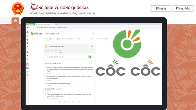 Cách sử dụng tính năng Chính phủ điện tử trên Cốc Cốc 