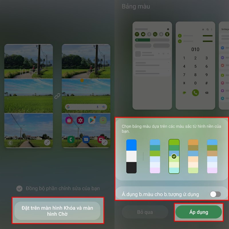 Cách thay đổi màu theme trên điện thoại Samsung