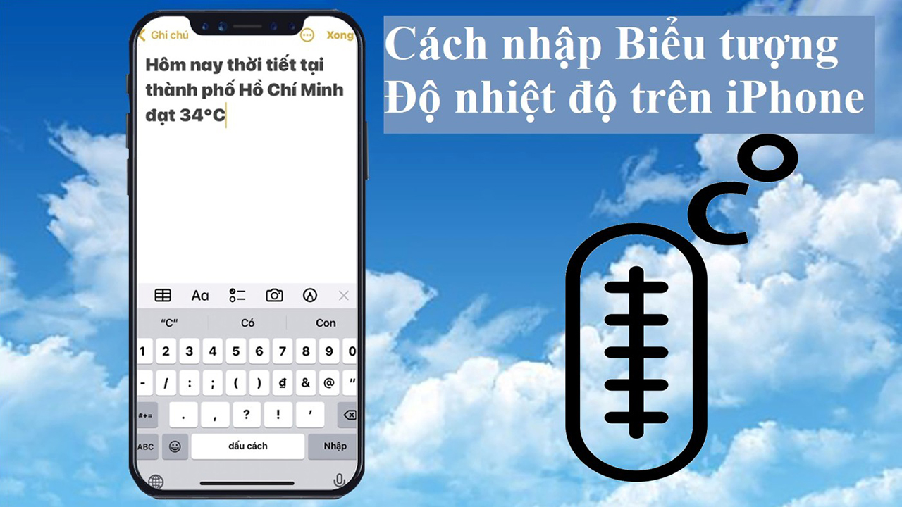 cách viết độ C trên iPhone