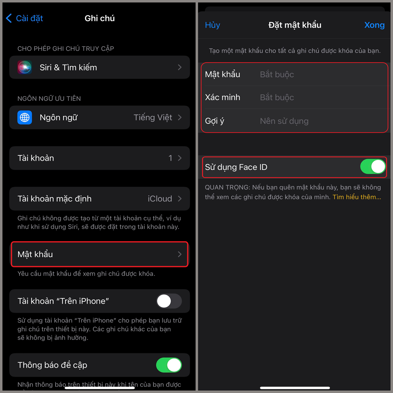 Khóa ghi chú trên iPhone Khóa ghi chú trên iPhone