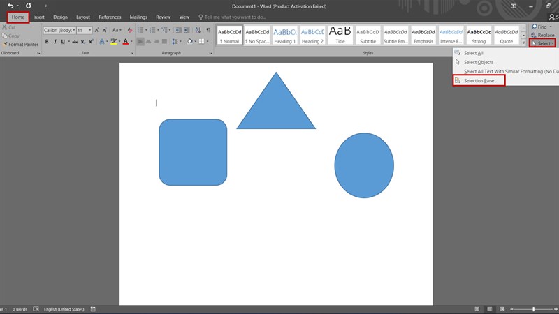 Cách chọn nhanh nhiều hình dạng hoặc các mục trong Word