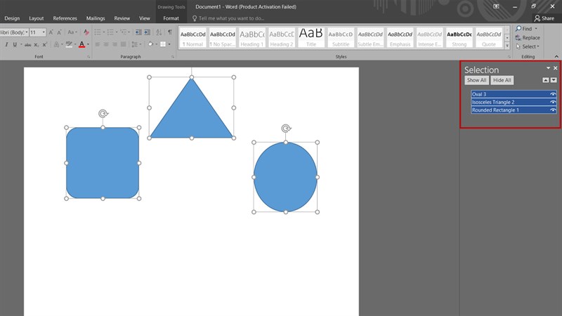 Cách chọn nhanh nhiều hình dạng hoặc các mục trong Word