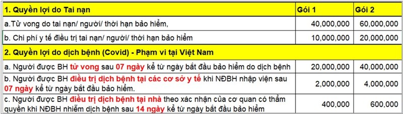 An tâm chống dịch - bảo hiểm tai nạn và sức khỏe