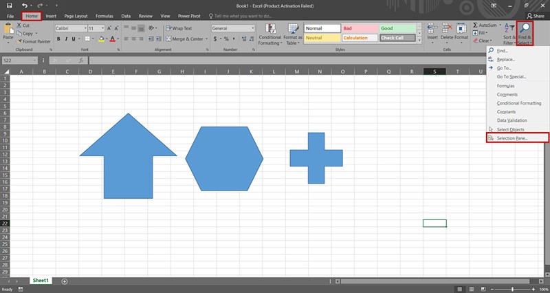 Cách chọn nhanh nhiều hình dạng hoặc các mục trong Excel
