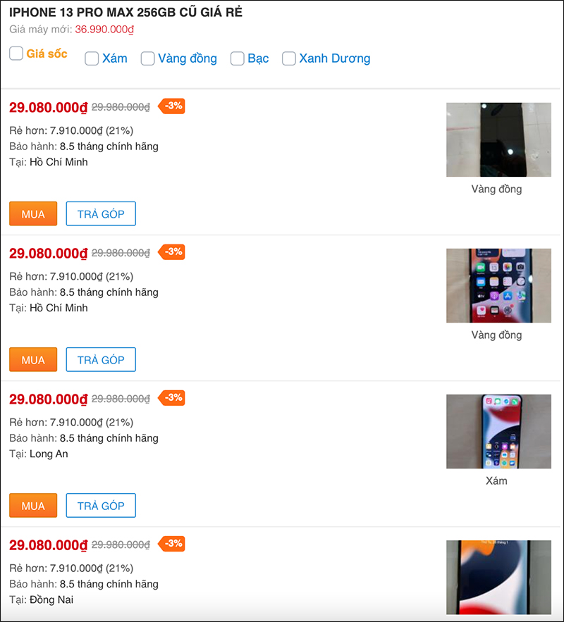 Giá iPhone 13 Pro Max cũ hiện tại Giá iPhone 13 Pro Max cũ hiện tại