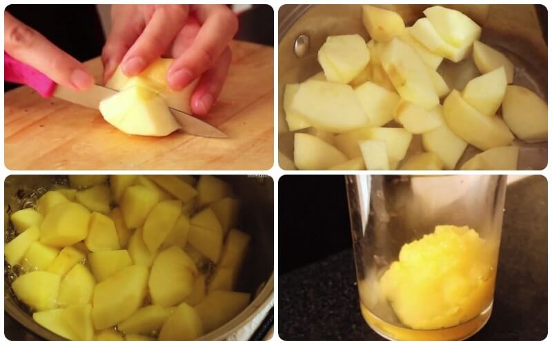 Sơ chế táo và làm phần sốt táo