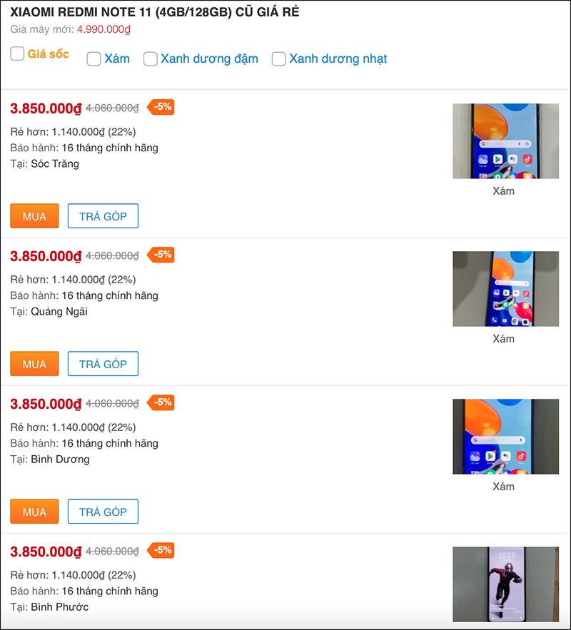 giá Xiaomi Redmi Note 11 cũ hiện tại giá Xiaomi Redmi Note 11 cũ hiện tại