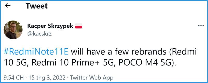 Smartphone 5G giá rẻ Redmi Note 11E lộ tên gọi ở thị trường quốc tế