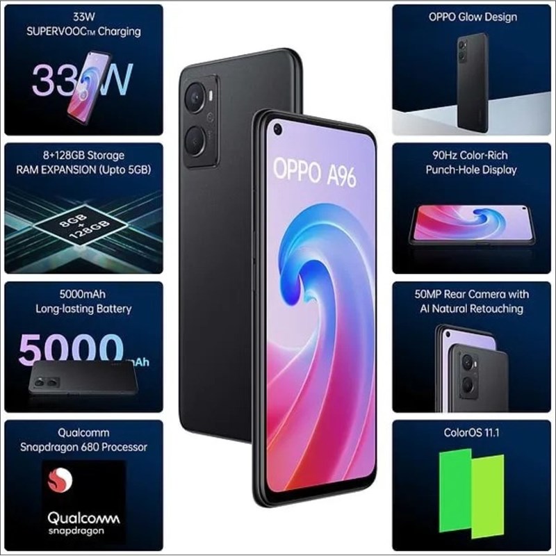 OPPO A96 4G ra mắt với vi xử lý Snapdragon 680