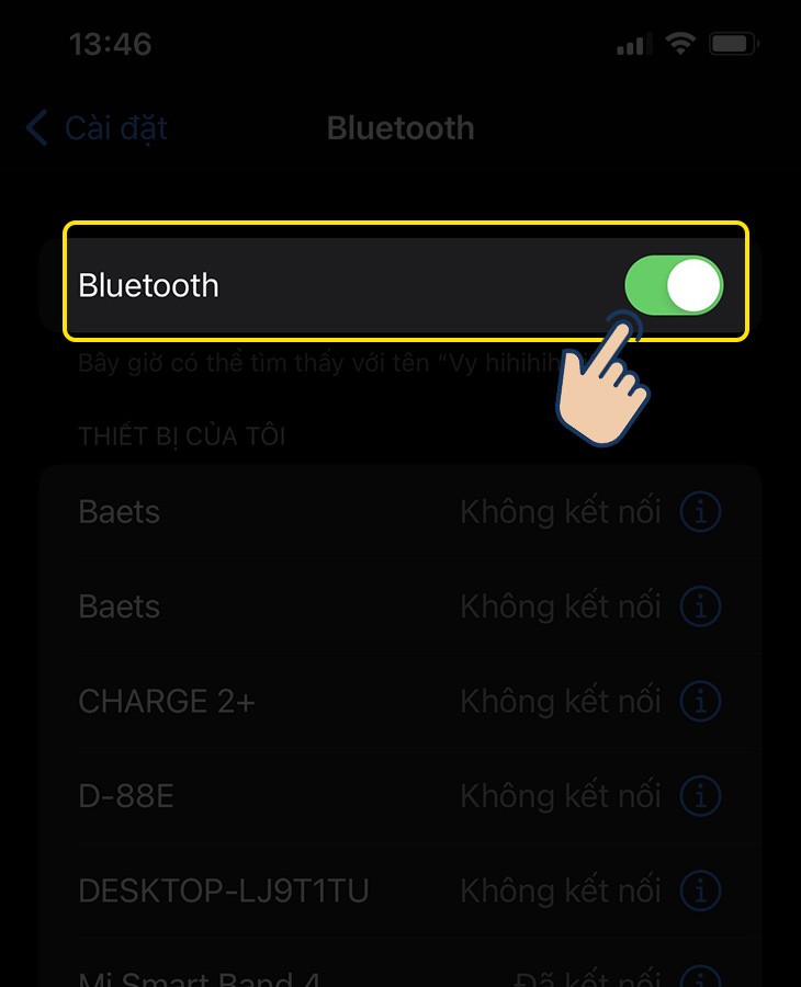 Bật Bluetooth trên điện thoại