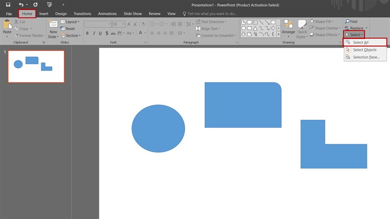 Cách chọn nhanh nhiều hình dạng hoặc các mục trong PowerPoint