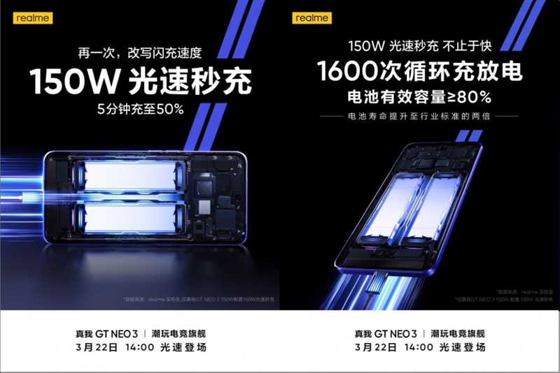 Realme GT Neo3 được xác nhận sở hữu pin 4.500 mAh và sạc nhanh 150 W