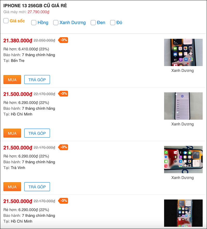 giá iPhone 13 cũ hiện tại giá iPhone 13 cũ hiện tại