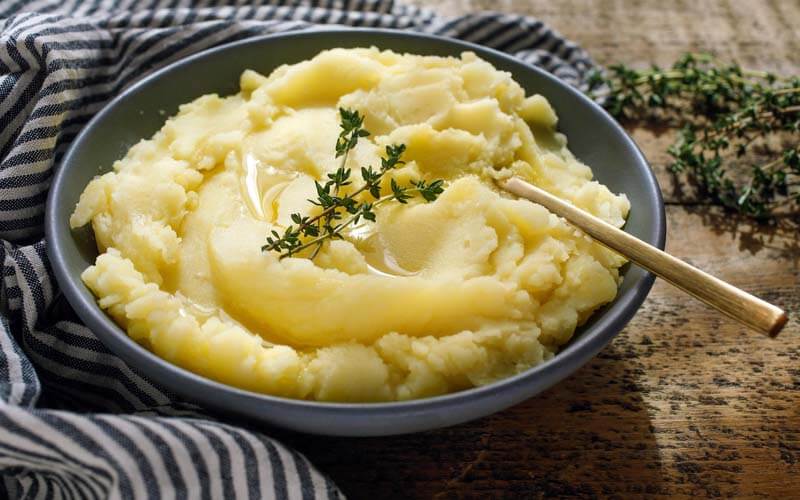 Mashed potatoes are fragrant, buttery, and fluffy