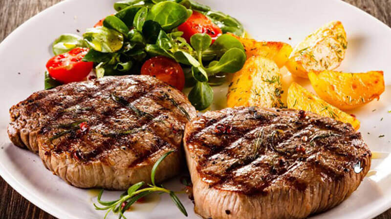 American-style steak has a special flavor