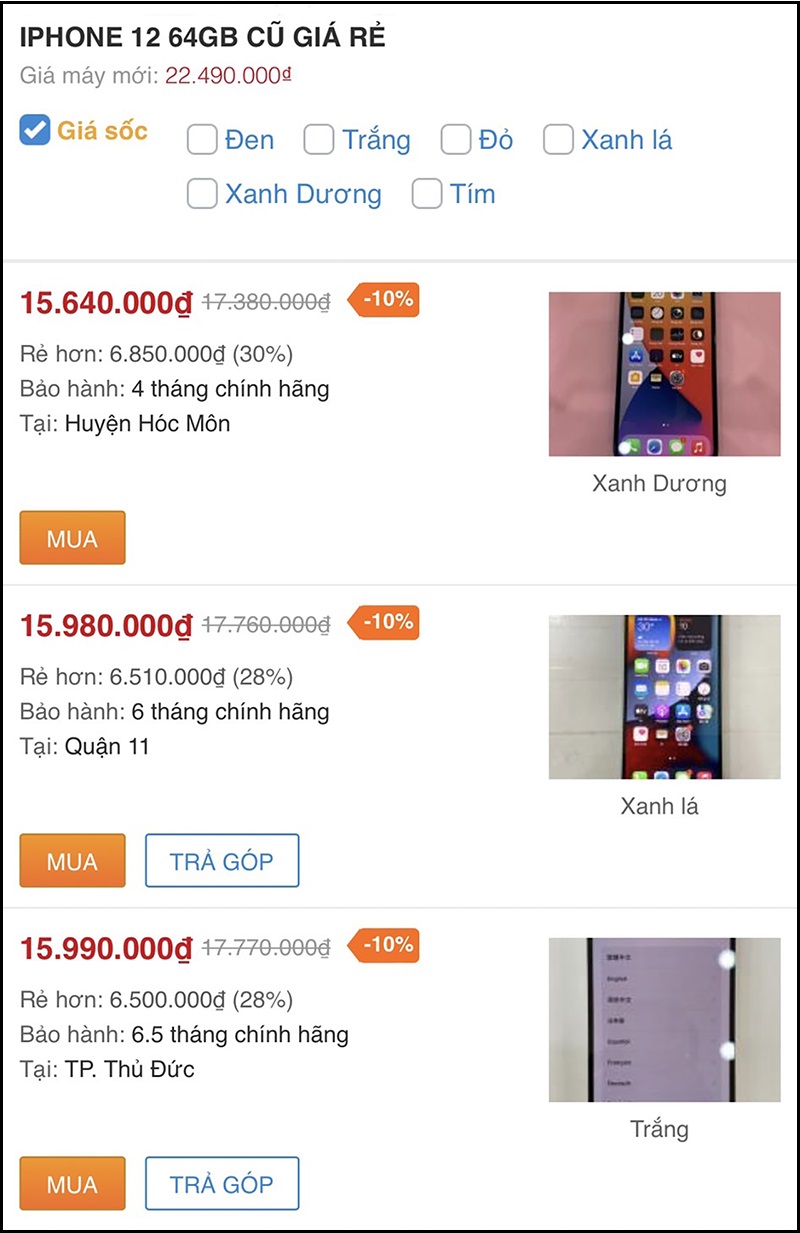 iPhone 12 và iPhone 12 mini cũ  giá HOT quá trời còn giảm sốc đến 20%