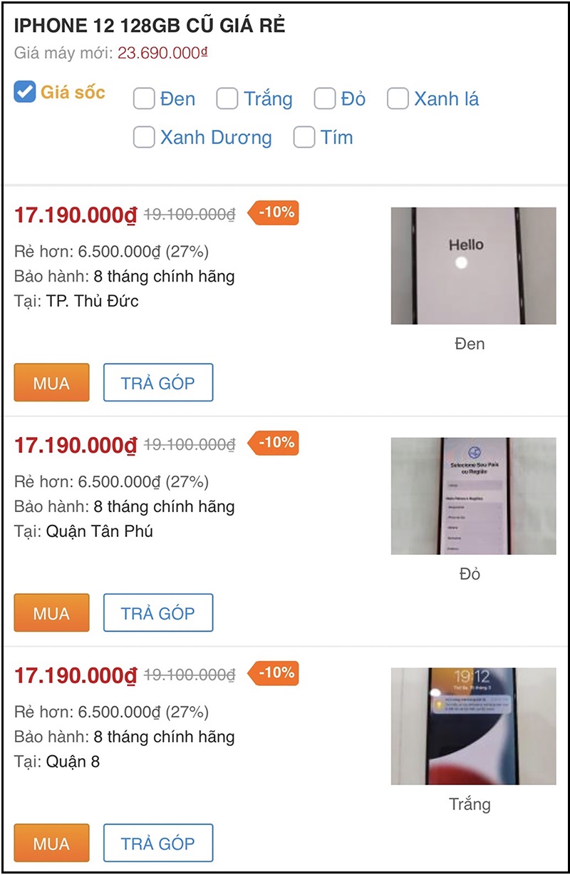 iPhone 12 và iPhone 12 mini cũ  giá HOT quá trời còn giảm sốc đến 20%