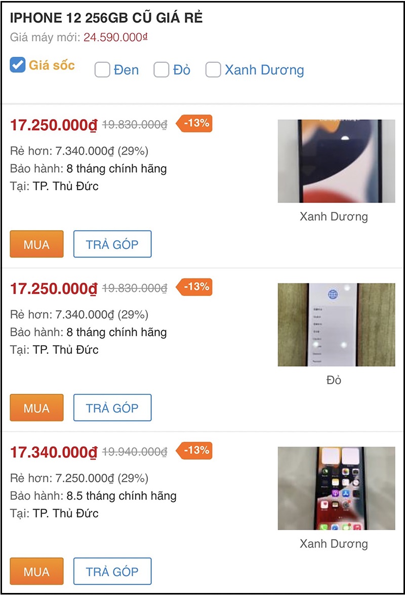 iPhone 12 và iPhone 12 mini cũ  giá HOT quá trời còn giảm sốc đến 20%