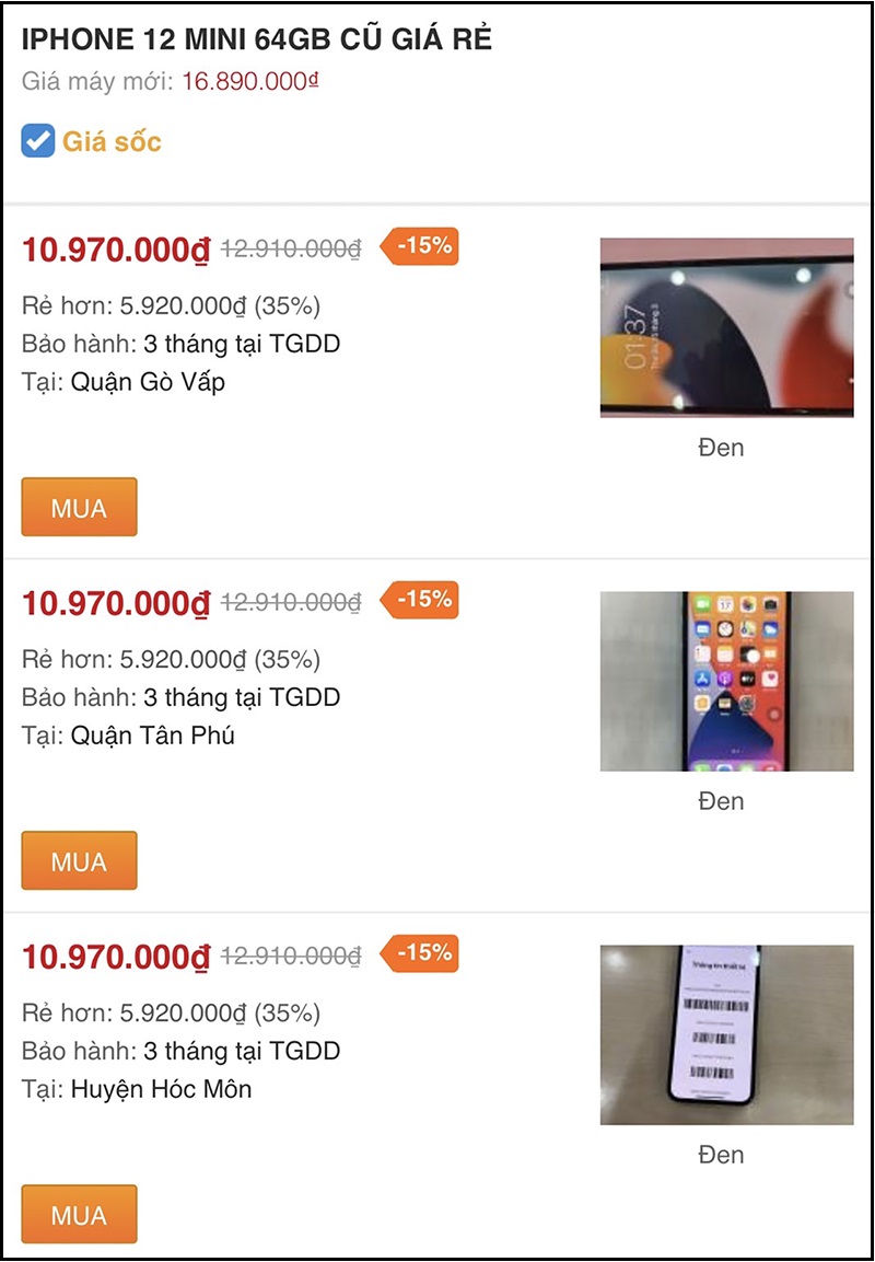 iPhone 12 và iPhone 12 mini cũ  giá HOT quá trời còn giảm sốc đến 20%