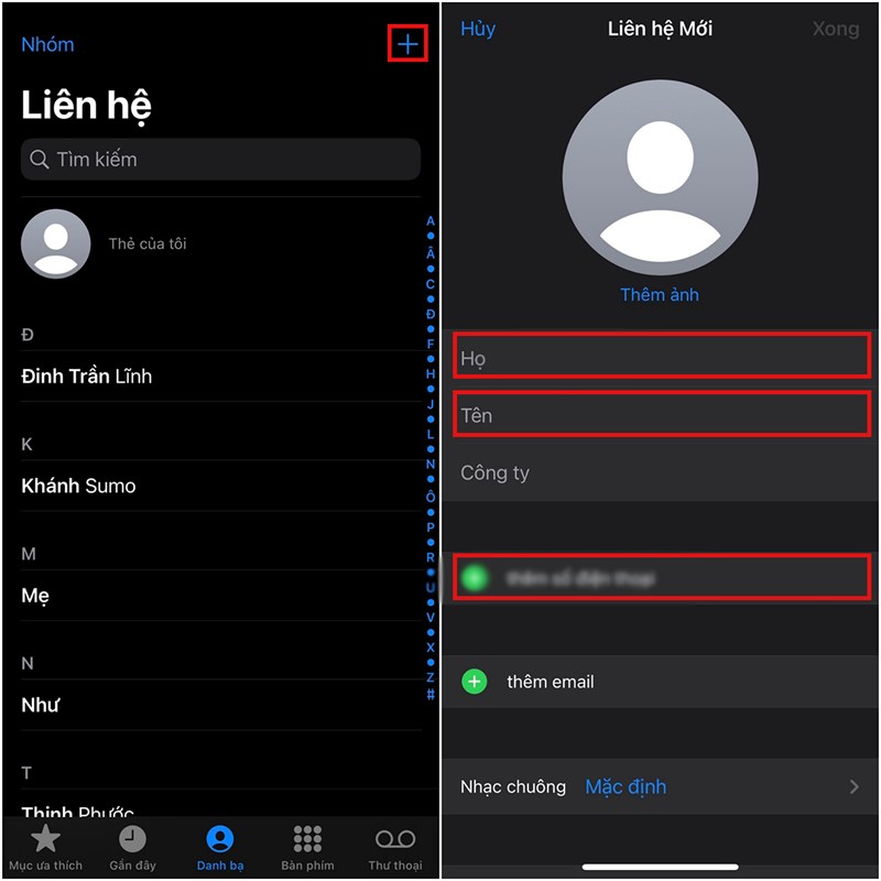 Lỗi iPhone không thể lưu danh bạ