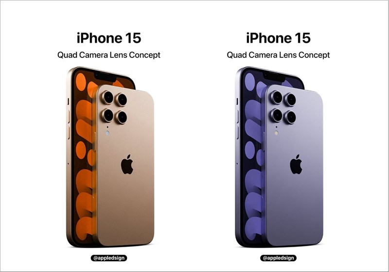 Concept iPhone 15 với bốn camera mặt lưng