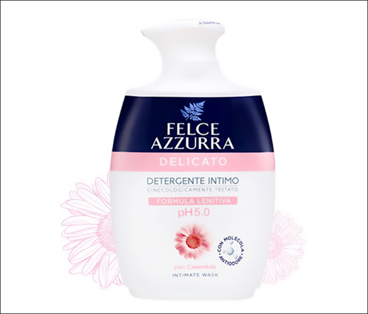 Dung dịch vệ sinh phụ nữ Felce Azzurra nước hoa dưỡng da 250ml có thành phần lành tính, tạo cảm giác thoải mái khi sử dụng.