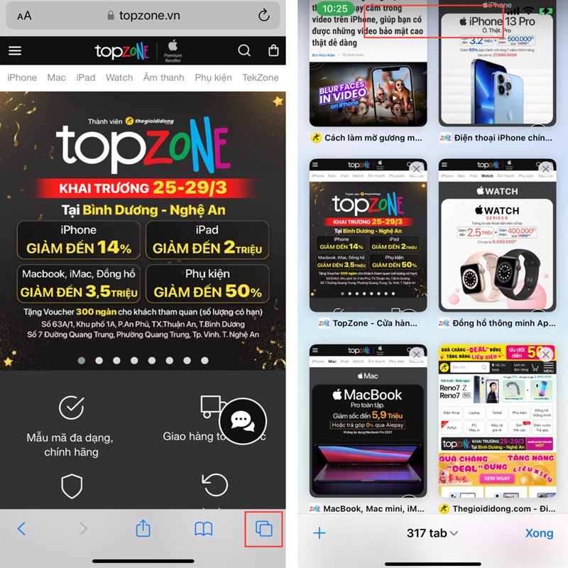 Cách tìm nhanh tab trong Safari trên iPhone