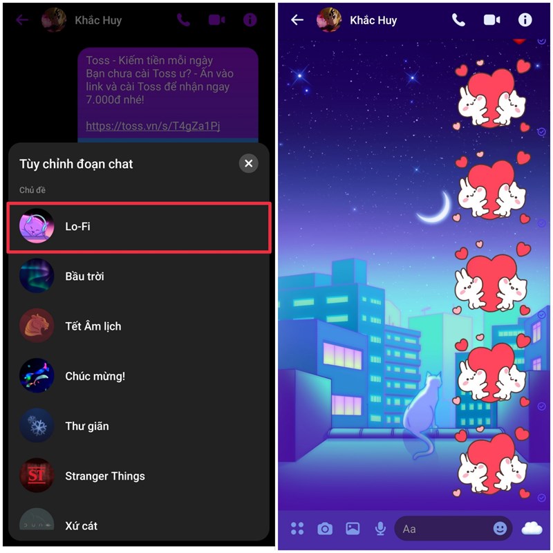 Cách thay đổi giao diện Lofi mới nhất trên Messenger