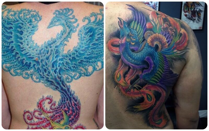 Hình xăm dán tattoo phượng hoàng AX165 có hàng tại Candyshop88