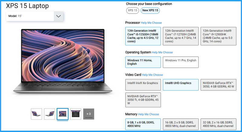 Thiết kế và cấu hình của Dell XPS 15 2022
