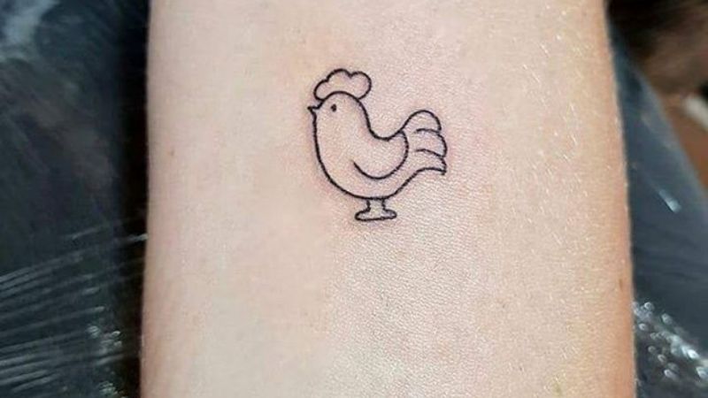 Tattoo gà dễ thương