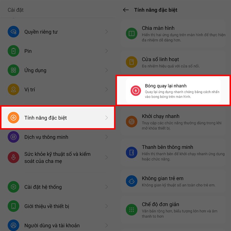 Cách mở bong bóng quay lại trên OPPO Reno7 series
