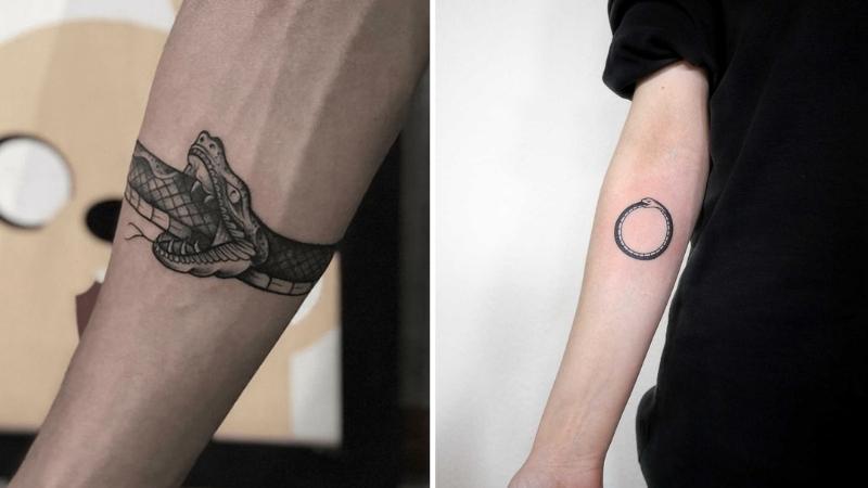 Hình tattoo rắn cắm đuôi chung tiếp thêm thắt niềm tin