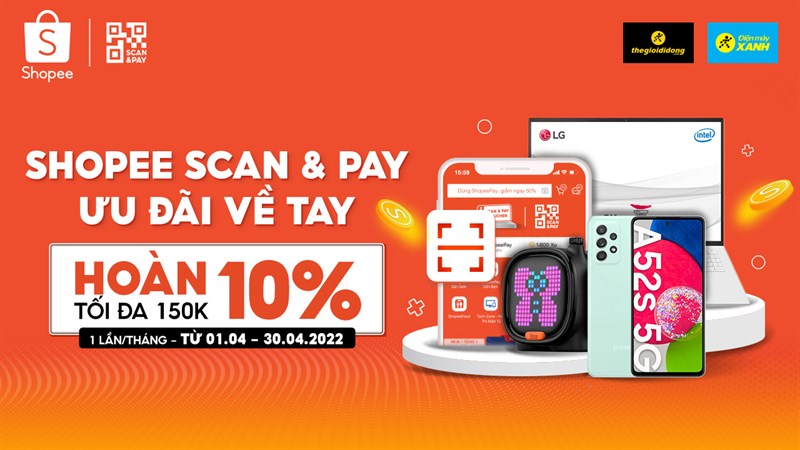 Thanh toán bằng ShopeePay hưởng ngay ưu đãi hoàn 10% tối đa 150K Thanh toán bằng ShopeePay hưởng ngay ưu đãi hoàn 10% tối đa 150K