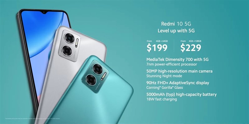 Giá bán Redmi 10 5G chỉ từ 4.6 triệu đồng Giá bán Redmi 10 5G chỉ từ 4.6 triệu đồng