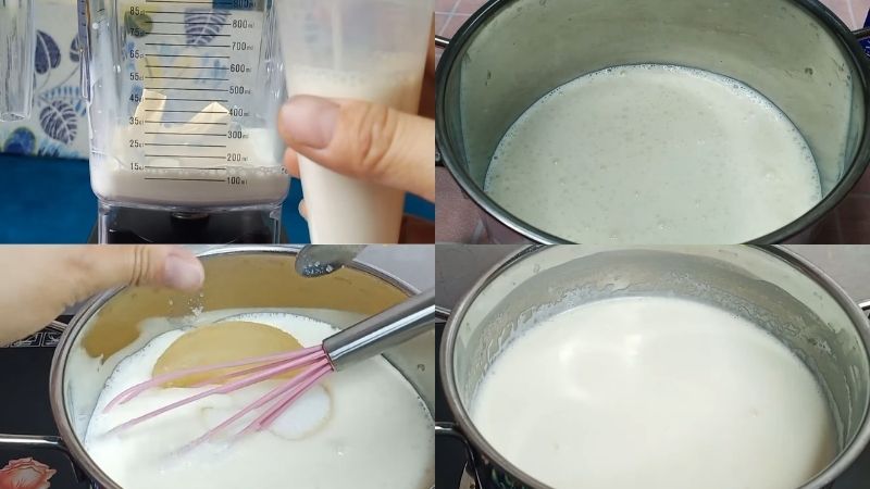 Nấu hỗn hợp sữa