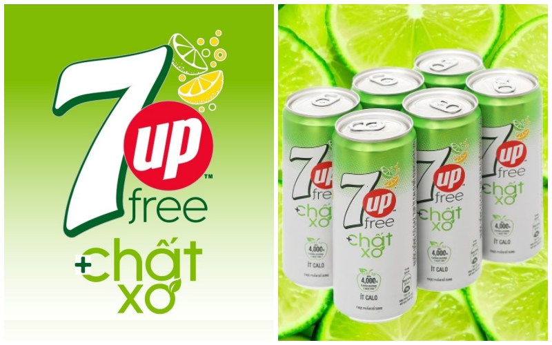 Nước ngọt 7Up ít calo bổ sung chất xơ bổ sung năng lượng cho ngày dài