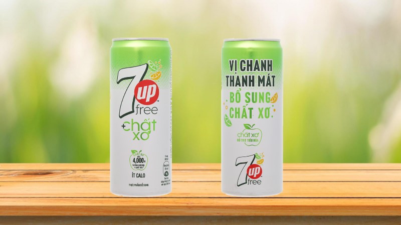 Nước ngọt 7Up ít calo bổ sung chất xơ