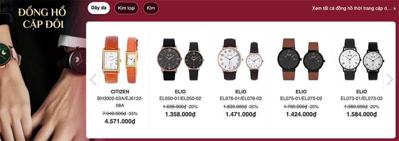 Đồng hồ cặp đôi tại Thế Giới Di Động