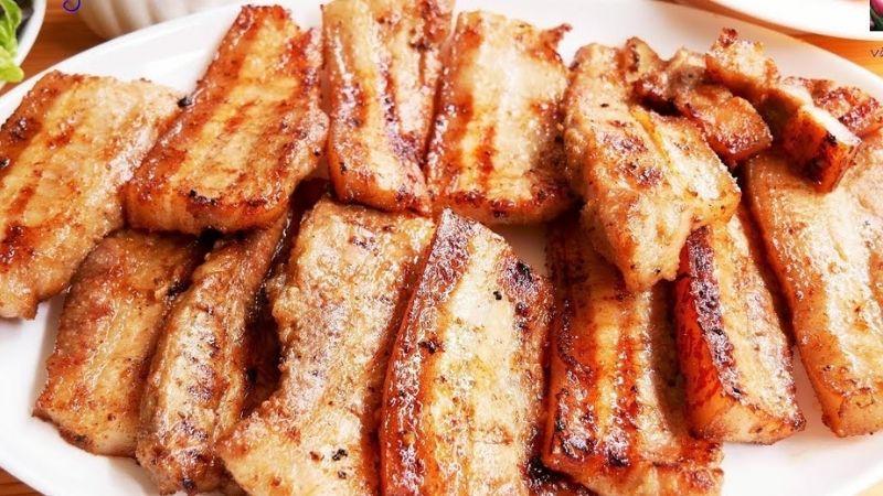 Improved grilled pork belly