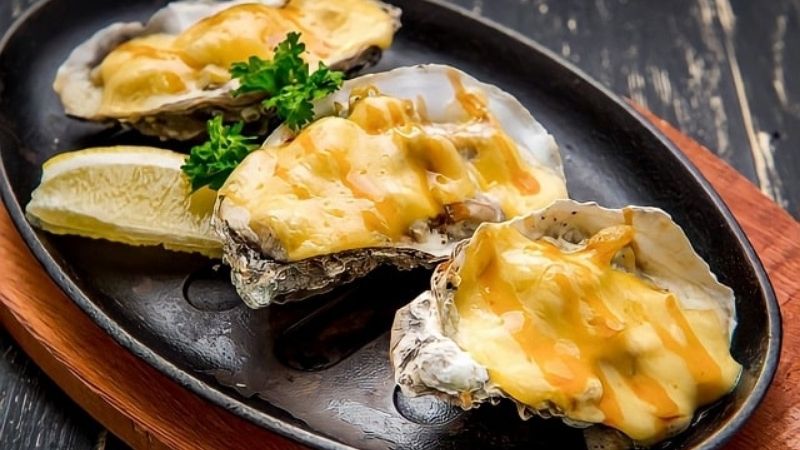 Improved Grilled oysters with rich cheese