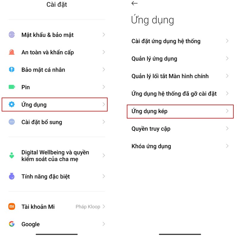 Cách sử dụng 3 Facebook, Zalo,... trên điện thoại Xiaomi