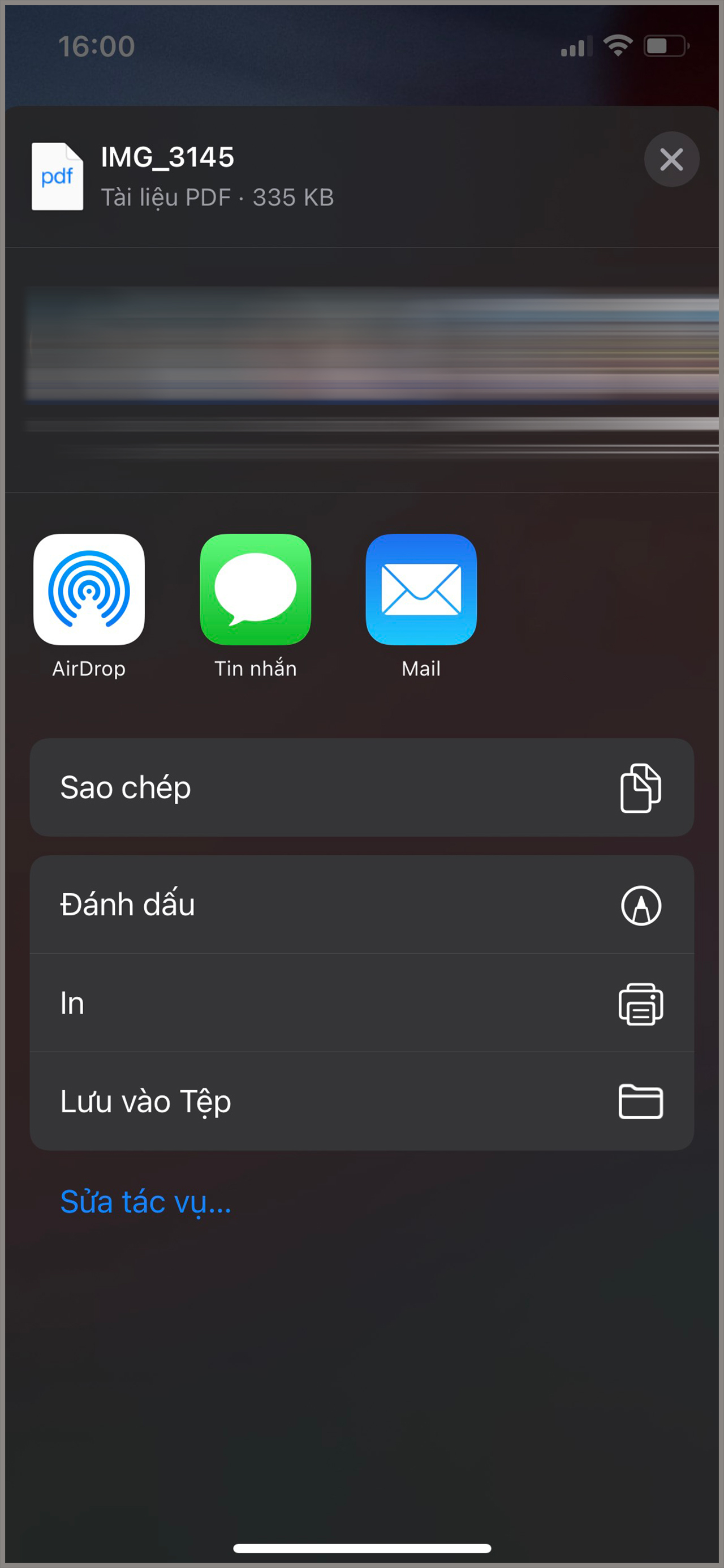 Chuyển file ảnh sang PDF trên iPhone