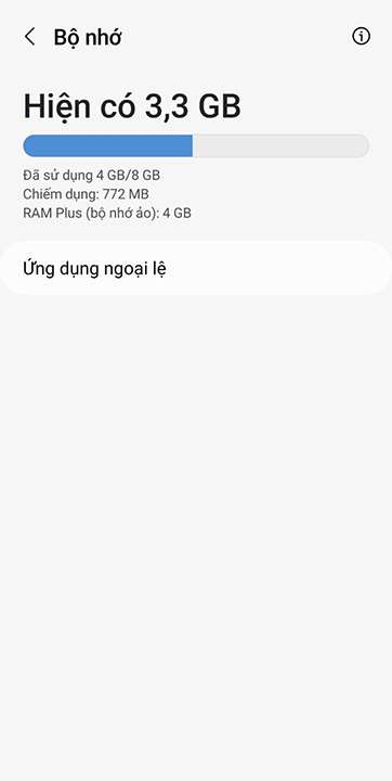 Tính năng RAM Plus sẽ giúp máy chạy đa nhiệm và chơi game tốt hơn