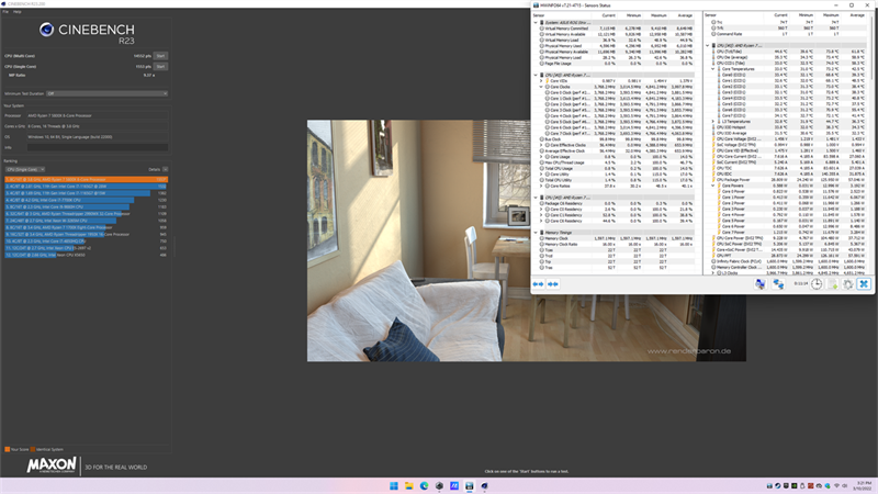 Kết quả bài test Cinebench R23 GA35 G35DX.