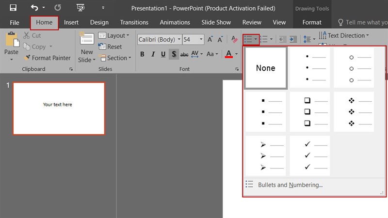 Cách tạo ký tự đầu dòng tự động (số, chữ cái, biểu tượng,...) trong powerpoint 