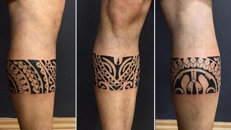 Hình xăm bắp chân Maori thể hiện sức mạnh trong từng bước đi