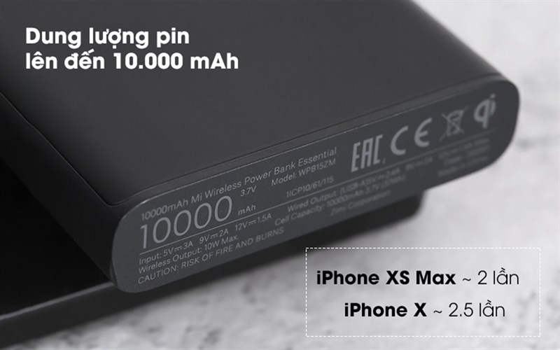 Xiaomi Mi Wireless Power Bank Essential có thể sạc cho chiếc iPhone Xs Max 2 lần Xiaomi Mi Wireless Power Bank Essential có thể sạc cho chiếc iPhone Xs Max 2 lần