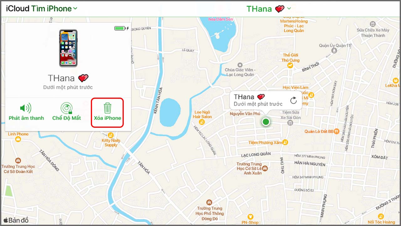 Xóa iPhone khi bạn nghĩ không tìm được điện thoại được nữa